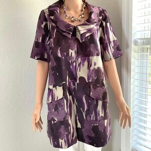 VERA WANG short sleeve jacket Sz M purple violet Lined